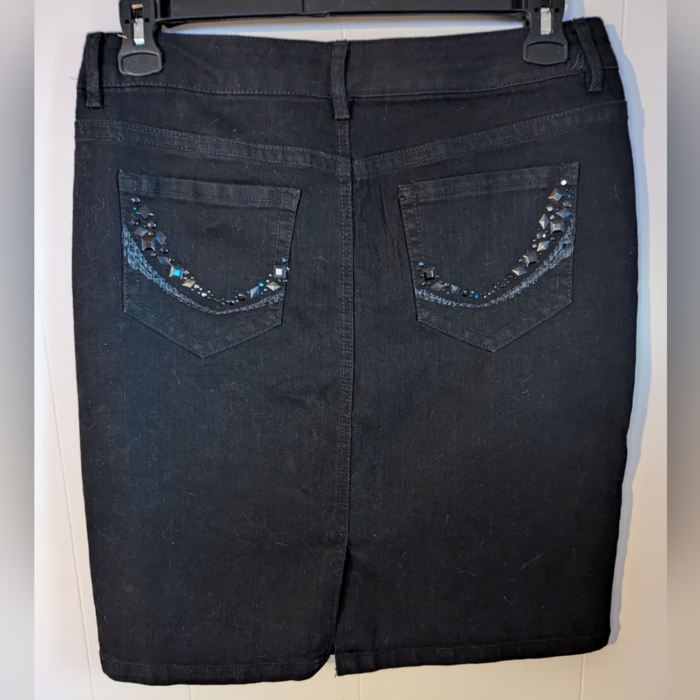 Midi Denim Skirt Code Bleu Ladies Size 12/30 Gwen Black